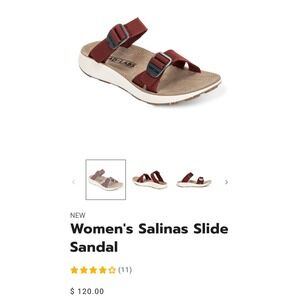 Tread Labs Women Salinas Slide Sandal Apricot Orange Orthotic SupportSize 11 NEW